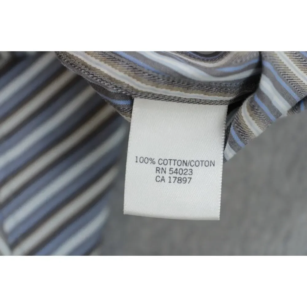 Banana Republic Shirt Mens M (15-15.5) 100% Cotton‎ Striped Button Up